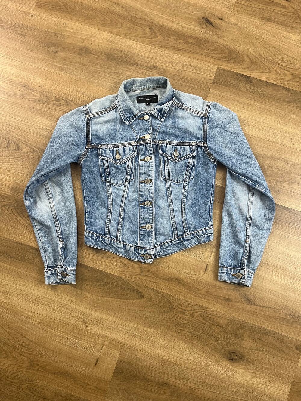 French Connection Light Wash Cropped Denim Jacket S